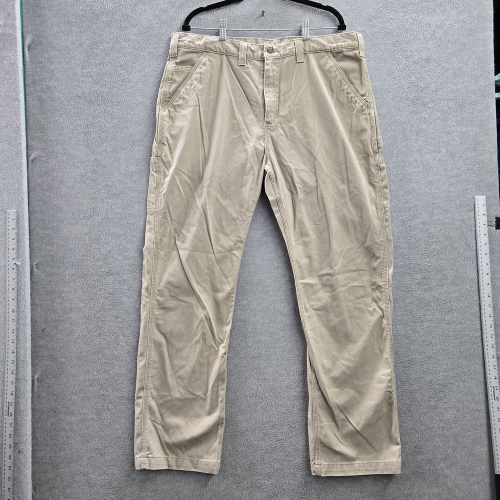 Carhartt Men Pants 40X32 Brown Carpenter Twill B324 FDK Relaxed Fit